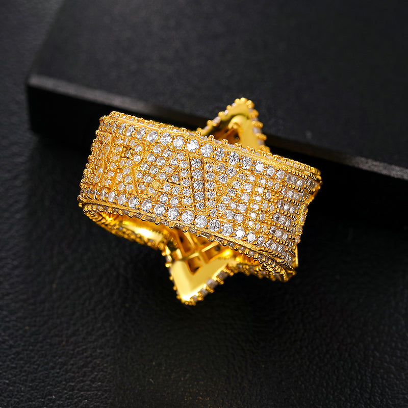Moissanite Diamond Iced Out King Star Ring For Men