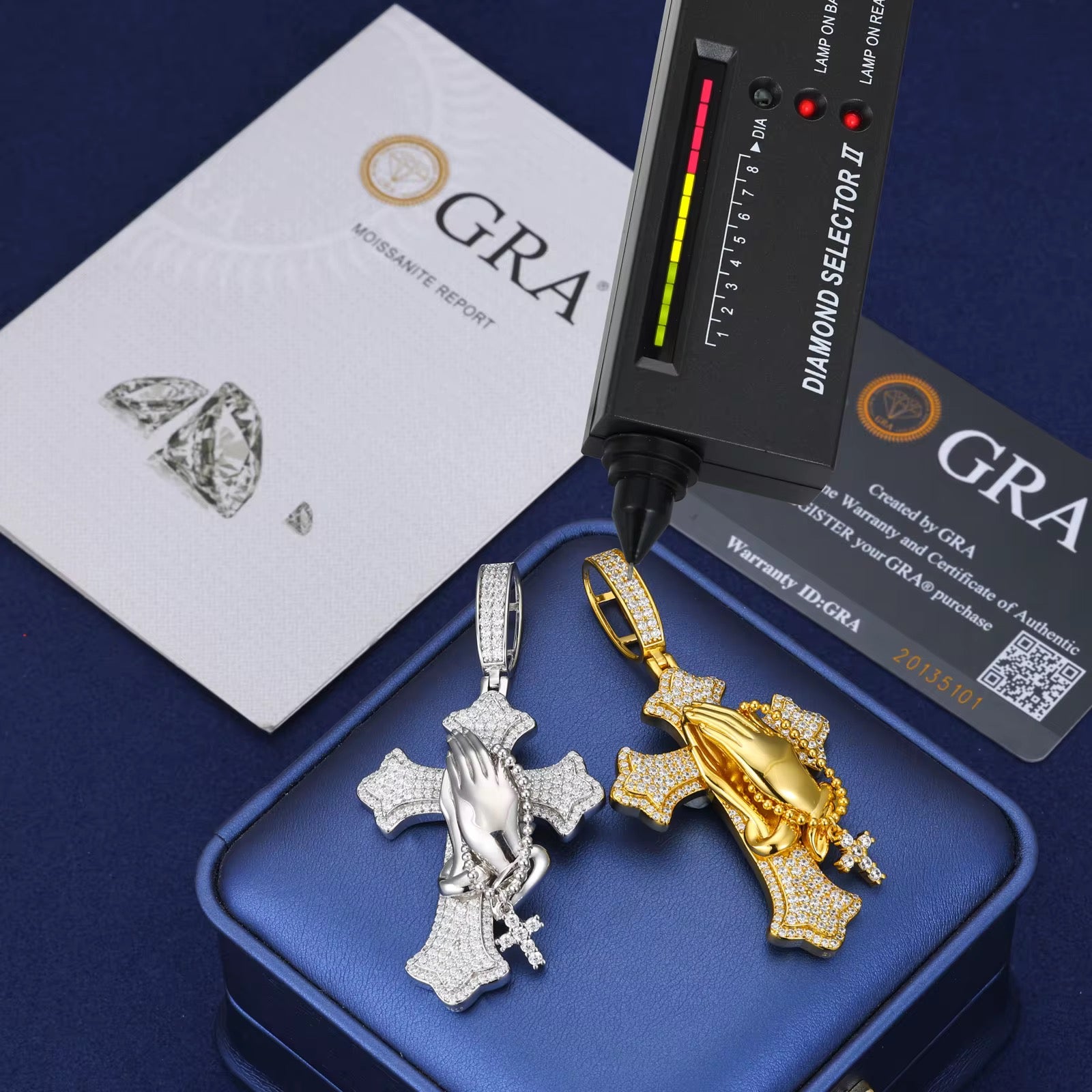 Moissanite Cross Prayer Pendant