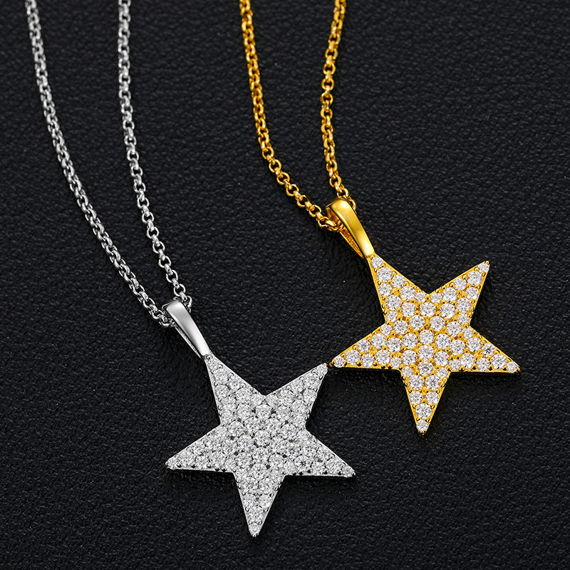Star 925 Sterling Silver Moissanite Pendant